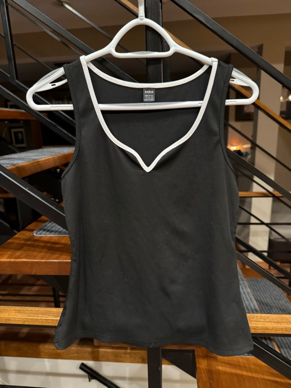 Black V-Notch Tank with White Trim
